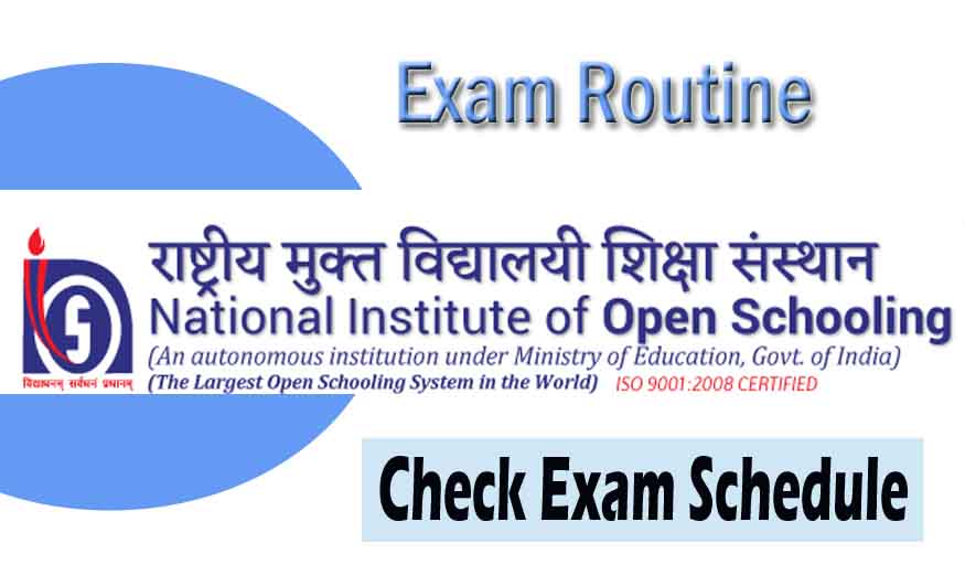 NIOS 12th Exam Date Sheet Out - Exam Start 03 October 2023