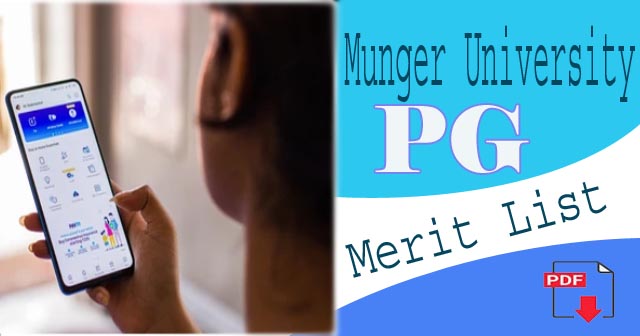 Munger University Pg Admission St Merit List Released