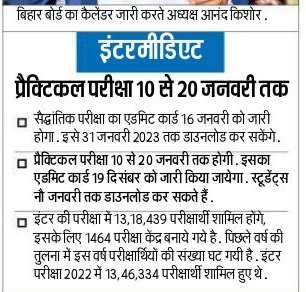 Bihar Board 12th Practical Exam Date 2023