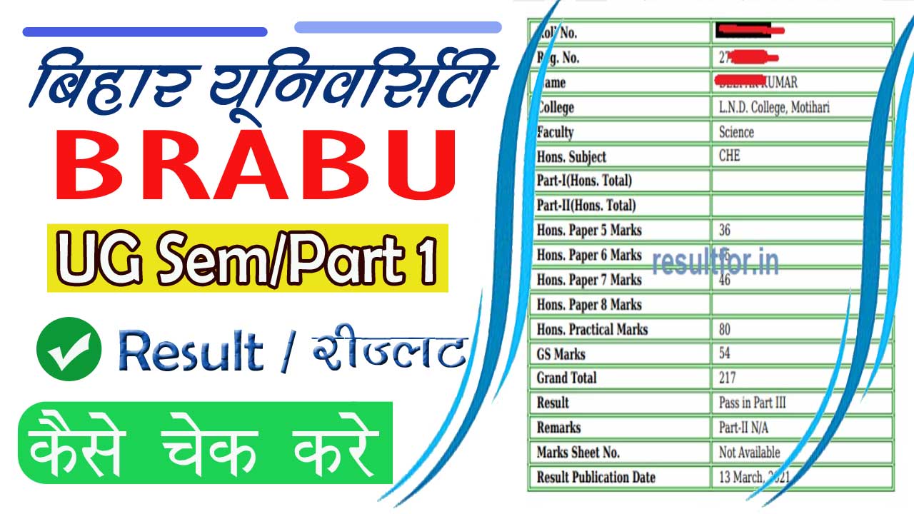 BRABU UG Semester 1 Result 2024