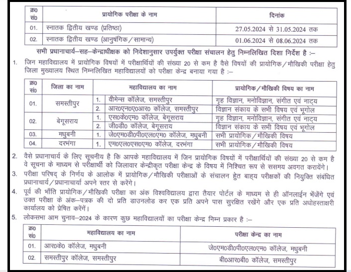 Lnmu Part 2 Practical Exam Date 2024 And Center Details